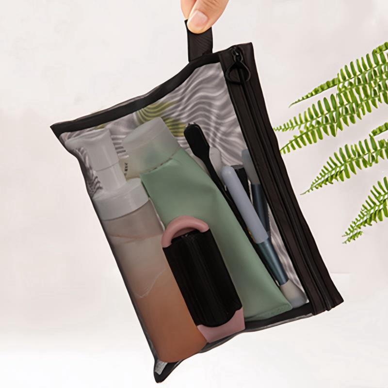 1/3PC Women Mesh Cosmetic Bag Travel Storage Makeup Bag Organizer Female Make Up Pouch Portable Small Large Toiletry Beauty Case