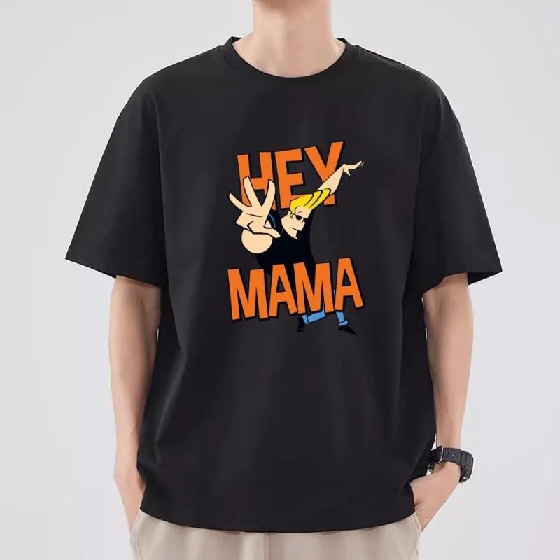 

JJohnny Cartoon Bravo T Shirt Women Couple Combination Clothes Short Sleeve Collar Fashion Tshirt Man Cotton 4XL