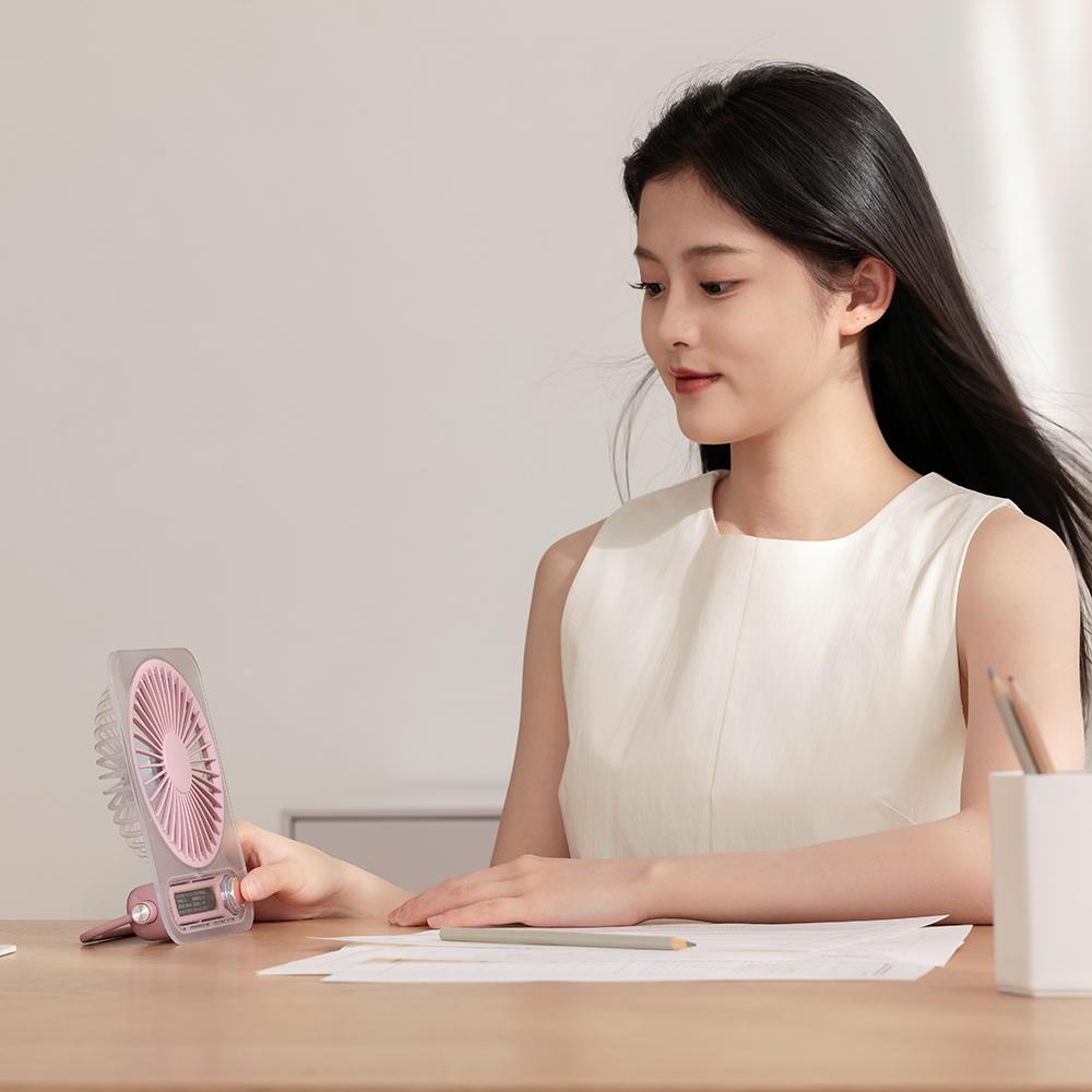 Desk Fan Portable Mini Fan Foldable Desktop Fans With 5 Gear USB Rechargerable Wall Fan Student Desktop Hang Fan For Office Home
