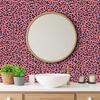 Pink Black Leopard Blue Wallpaper 22.83"X118" Waterproof Wallpaper for Living Room/Bedroom/Bathroom PVC Wall Sticker