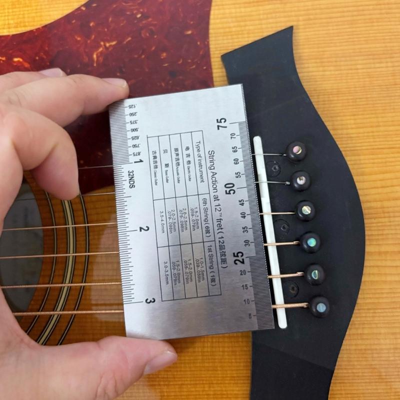 String Action Ruler Gauge String Height Measurement Tool Guitar Fret Leveling Ruler Guitar Set Up Repair Tool Enduring