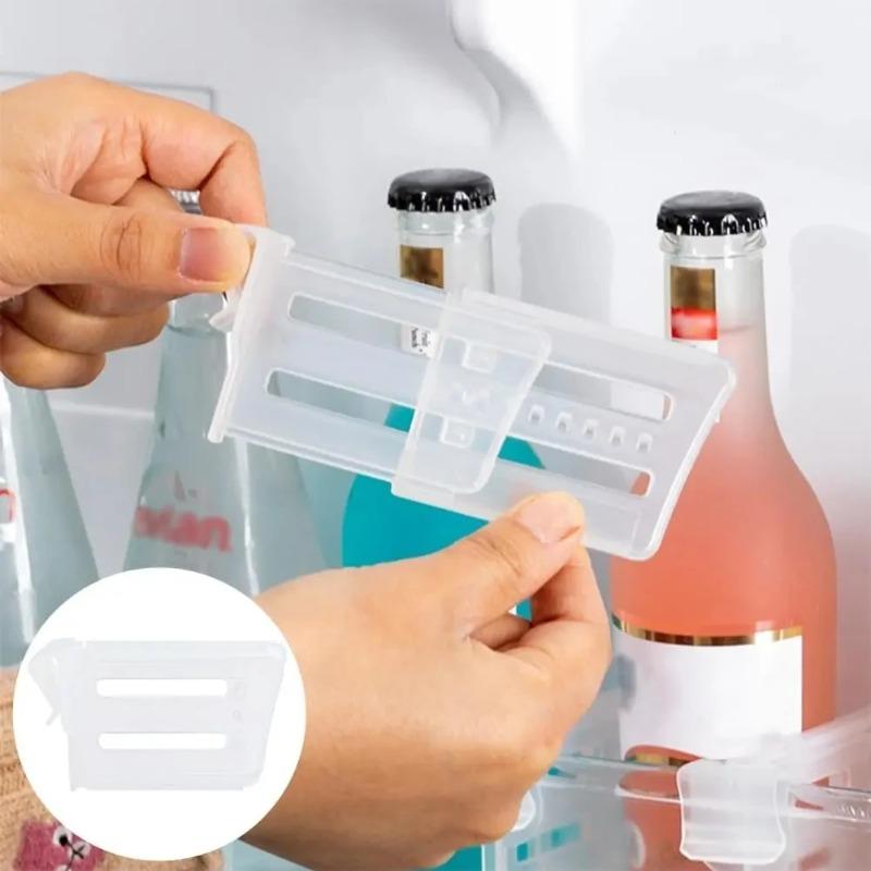 Fridge Shelf Divider Adjustable Organizer Separates Items for Neat Storage Fits Refrigerator Cabinets and Pantry Areas