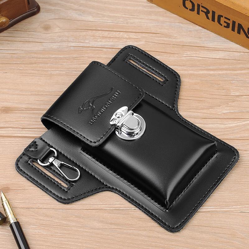 

MDNG Men s Large Capacity PU Leather Belt & Shoulder Bag Large