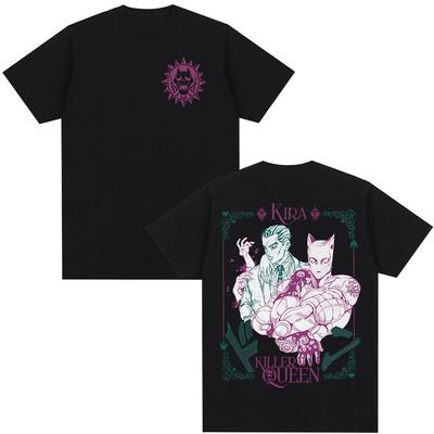 2026 Anime JoJo Bizarre Adventure Tshirt Kira Yoshikage Killer Queen Unisexga Tshirts Unisex Women Casual Oversized ONeck T Shirt