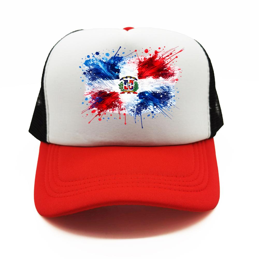 Dominican Republic Flag Baseball Cap Unisex Adjustable Mesh Hat Breathable DR Dominican Trucker Caps