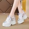 Fashion 2025 Summer Women Sandals 9cm Wedges Hollow Out Sneakers Ladies Breathable Mesh Platform Casual Shoes Woman White Shoes