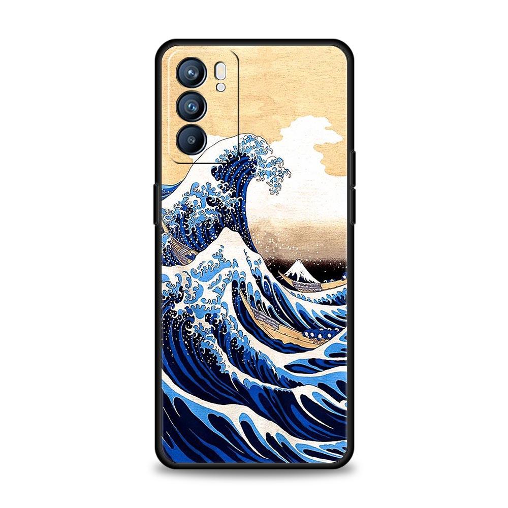 Japan The Great Wave Of Kanagawa Case For Oppo Reno8 Reno7 Reno6 Pro A54 5G Find X6 X5 A53 A52 A9 A15 A17 A16 A57 A31 Cover