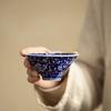 Starožitný modrobílý kuželovitý šálek na čaj - Mistrovský šálek z porcelánu Jingdezhen, Ručně vyráběná čajová miska v čínském stylu, Keramická sada pro Gongfu čaj