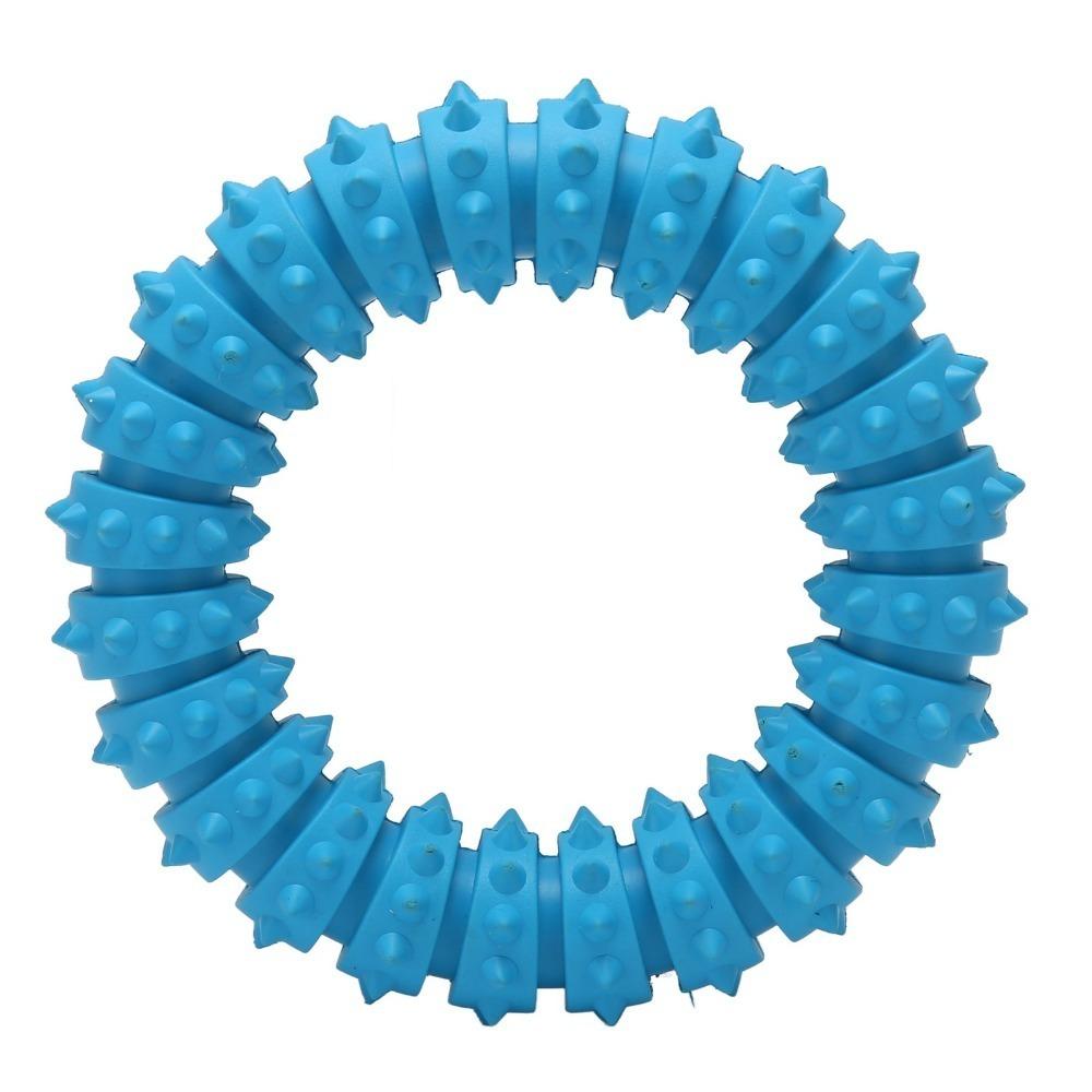 Bite Tough Dog Molar Ring Spiky Surface Rubber Dog Toy Non-Toxic Dog Chew Ring Pet Entertainment Large Spiky Ring Toy