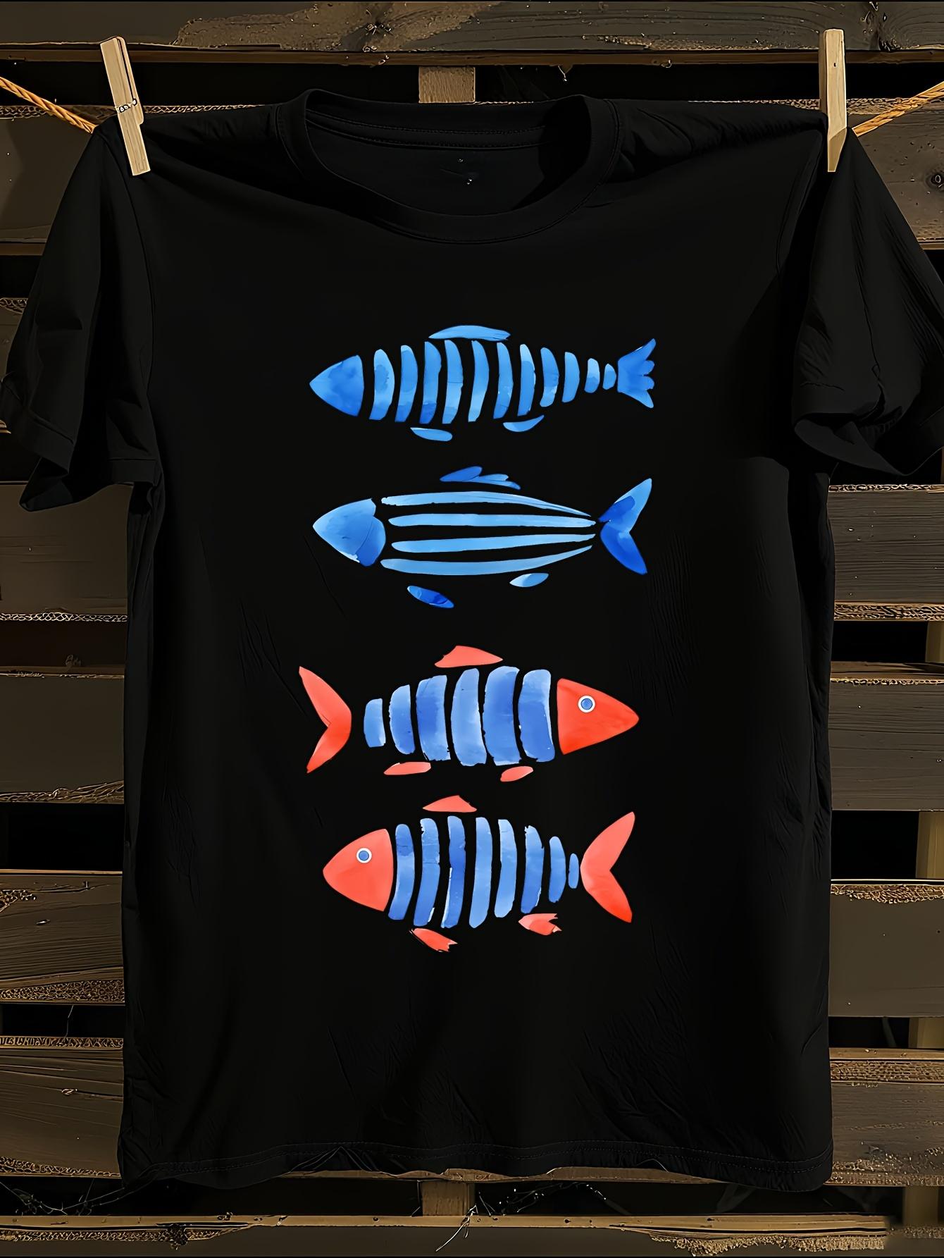 WoWatercolor Fish Print Tshirt L