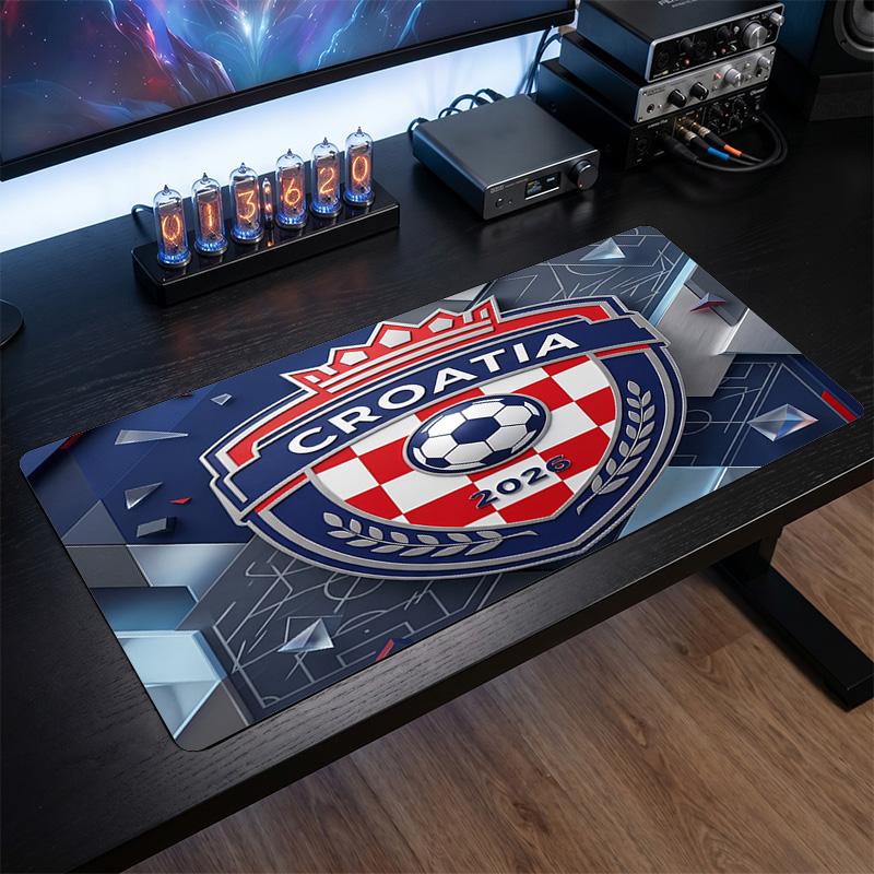 Croatia Football Crest Mouse Pad, Extended Non Slip Rubber Desk Mat for Gaming Office Laptop Fan Gift