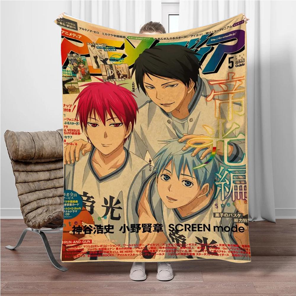 Japonské Anime Kuroko-No-Basket Flanelová deka Měkká teplá přehozová deka Deka na pohovku Kancelář Postel Kancelář Kempování Cestování