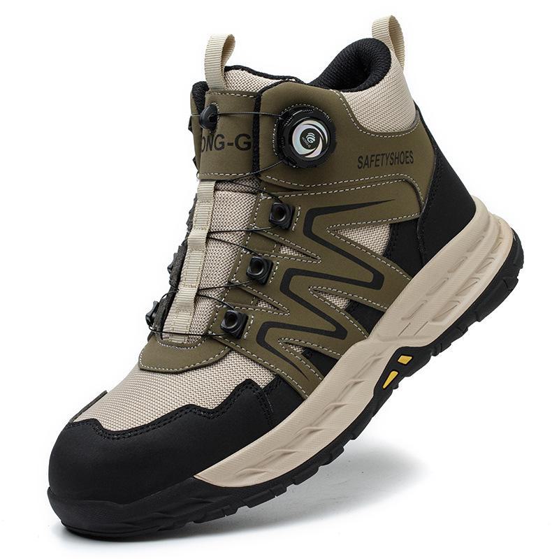 Cross-border Steel Toe Safety Shoes: Rotating Button, Anti-Smash, Anti-Puncture, Non-Slip, Wear-Resistant