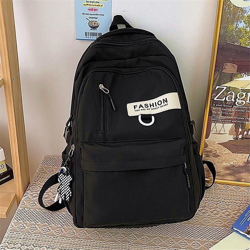 Solid Color Trendy Simple and Versatile College Students Backpack Large Capacity Travel Leisure Backpack