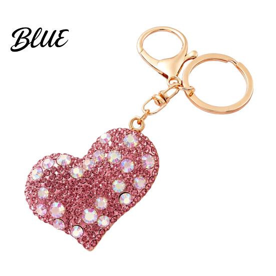 Heart Shaped Key Holder Sparkling Rhinestone Love Keychain  Zinc Alloy Car Ring Ring Handbags Backpacks Purse Charm Accessory Gift for Women Chain