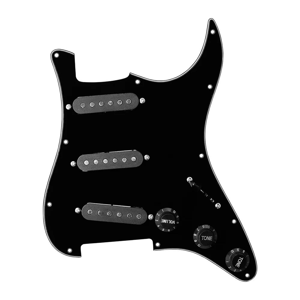 IRIN Electric Guitar Pickguard Pickups Loaded Prewired Black 11 Hole Single Coil Pickguard Pickups Parts for FD ST Style Guitar чёрный