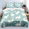 Set Biancheria da Letto con Stampa Sfondo Carino Motivo Alpaca 3 Pezzi 1 Copripiumino 2 Federe per Adulti e Bambini Regalo Lussuoso Dimensioni Matrimoniale