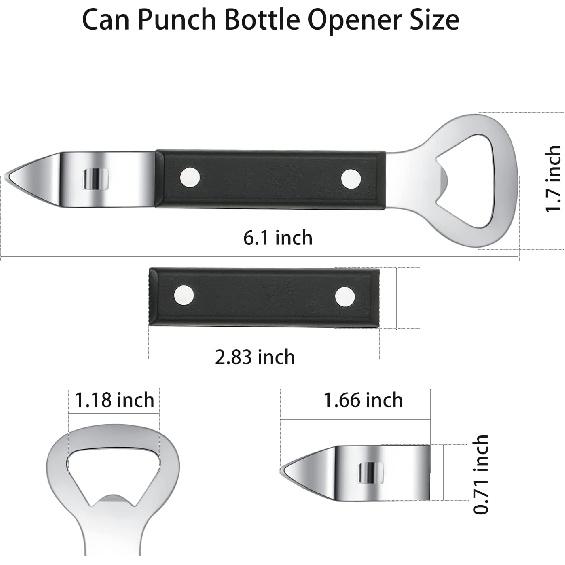 Can Punch Bottle Opener, Manual Stainless Steel Can Opener 1 Pack