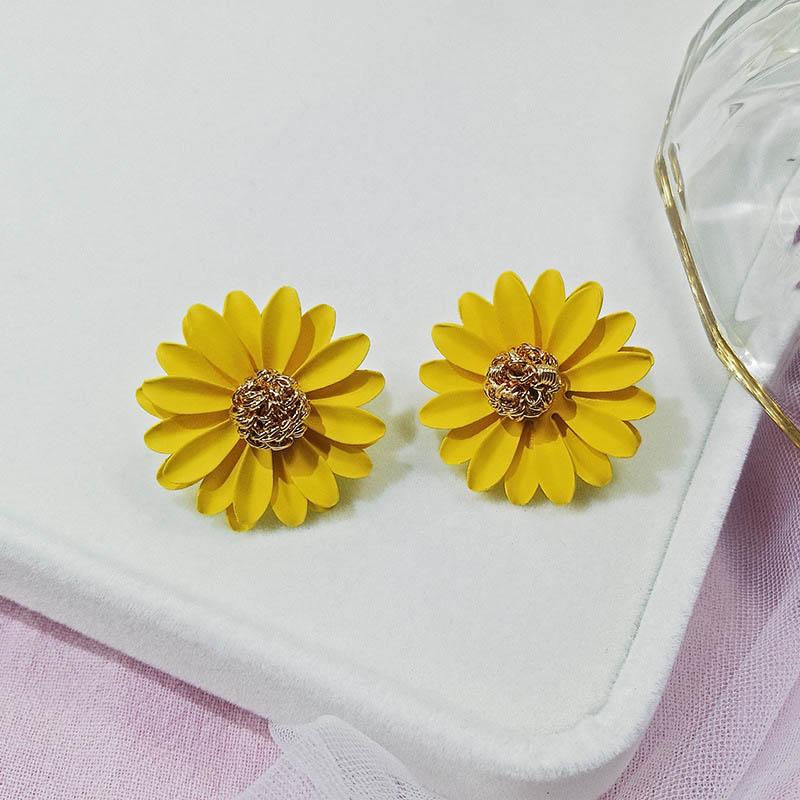 Koreanische Neue Doppel-schichten Blume Tropfen Ohrringe für Damen Übertrieben Frauen Floral Ohrringe Modeschmuck aretes de mujer