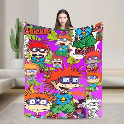Super Warm Blankets Decorative Rugrats Chuckie Finster Bedding Throws Flannel Bedspread For Living Room Fashion Sofa Bed Cover