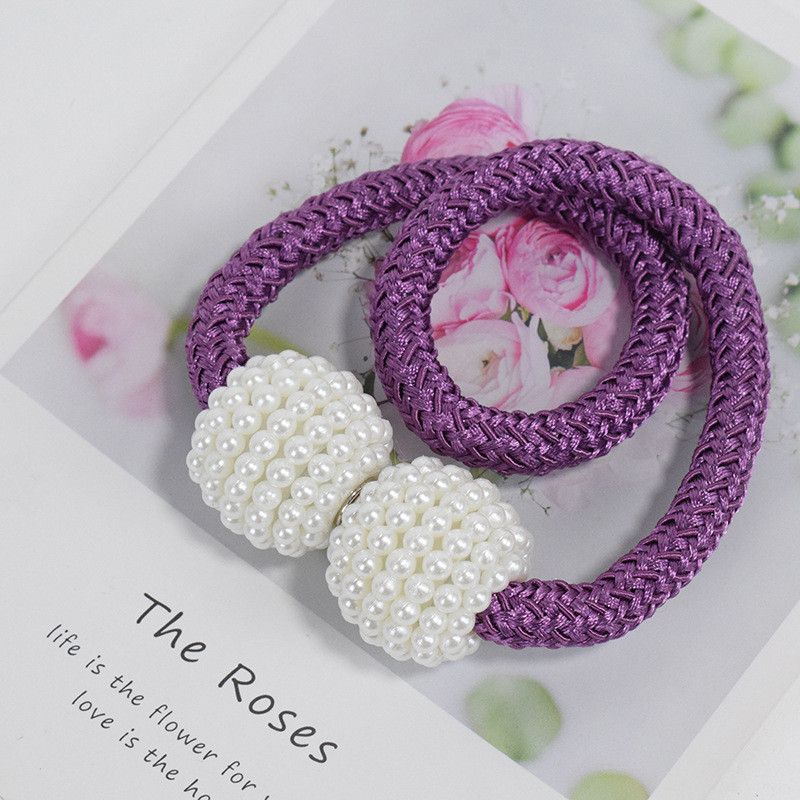 Magnetic Curtain Tiebacks Braided Ball Buckle Punch Free Drapery Clips Holdback