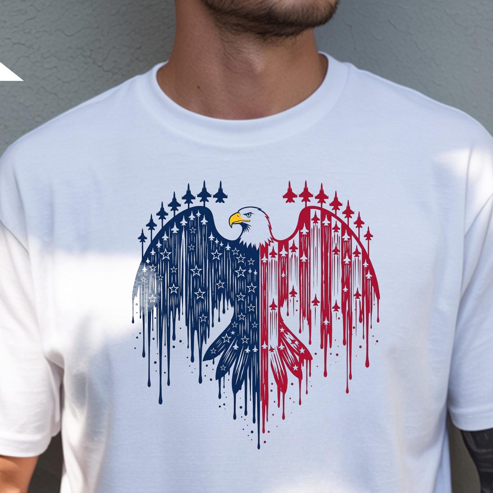 4th of July Eagle Shirt, Vintage USA America Graphic Tee, Summer Patriotic Apparel L