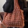 Large-capacity Single-shoulder Women's Off-the-beaten-path Stress-relieving Vacation Beach Handcrafted Woolen Tote Bag