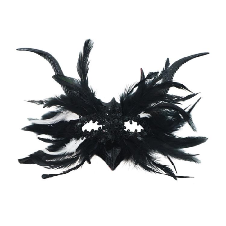 Pírková Vrána Maškarní Masky pro Ženy Dívky Benátské Masky Párty Večerní Plesové Masky Halloween Cosplay Kostýmy