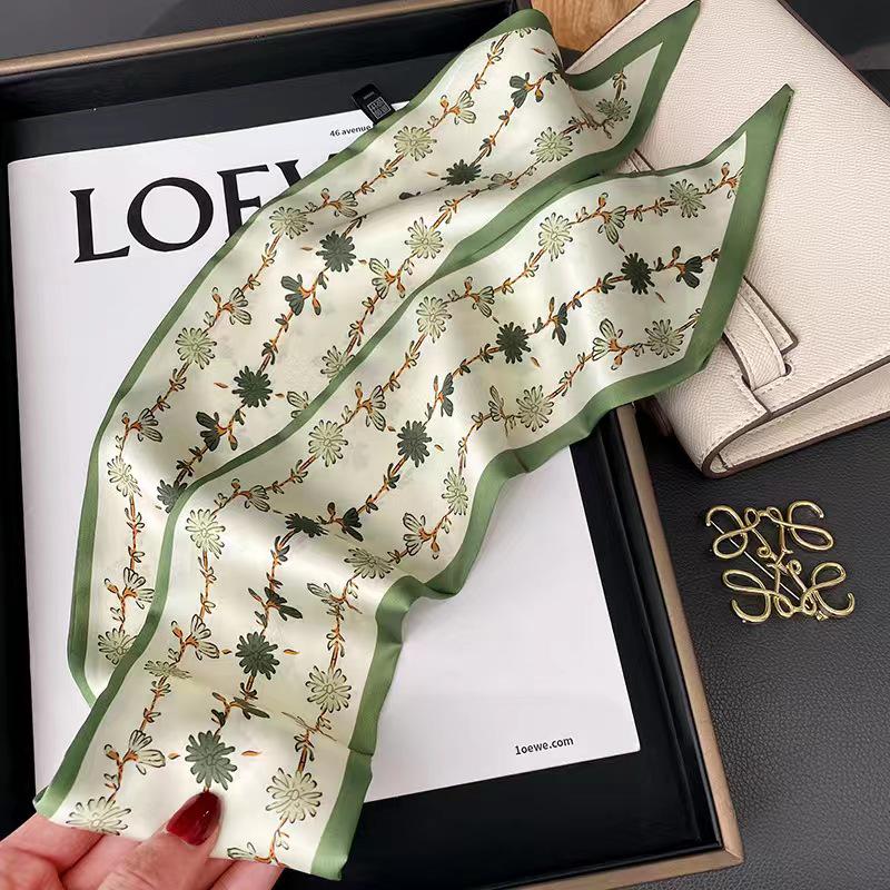 Korean Style Silk Scarf and Hairband Set - Versatile Women's Accessory for Summer