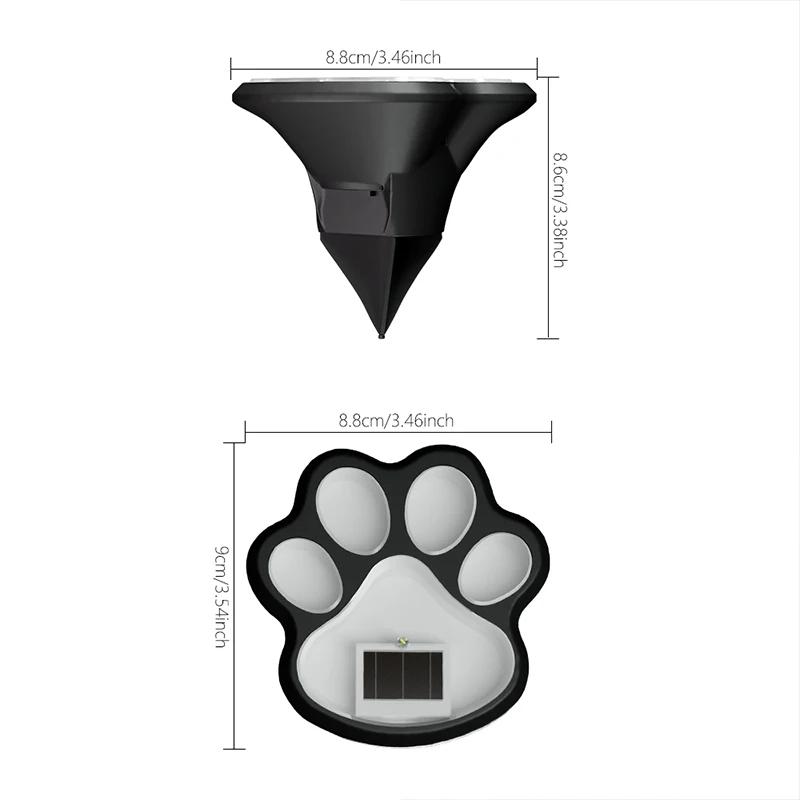 Outdoor LED Solar Light Waterproof Dog Cat Animal Paw Print Light Path Lawn Lamp for Garden Patio Lawn Summer Camping Home Decor