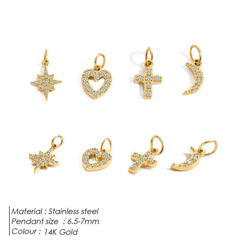 Europäischer & Amerikanischer Vollpavé Diamant Edelstahl Buchstabenanhänger mit DIY Zirkon Halskette & Armband Optionen