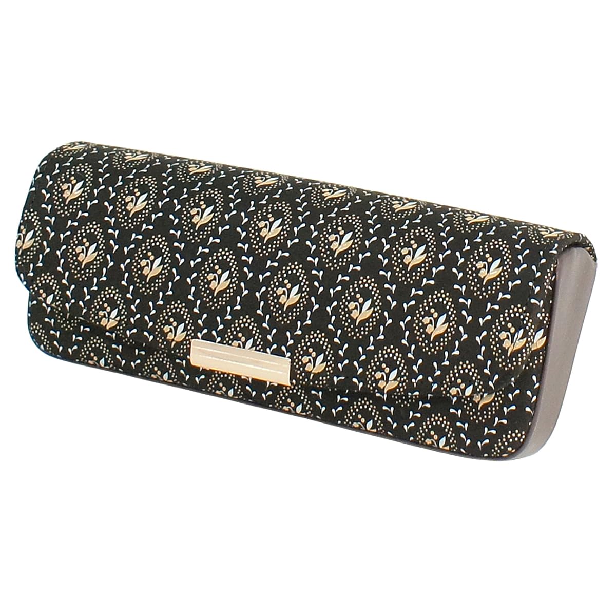 

Inden Футляр для очков Ландыш Черный с бежевым лаком и жемчужно-белым 7007 Inden-ya, Оленья кожа, Ширабе, Узор, Ситцевый,