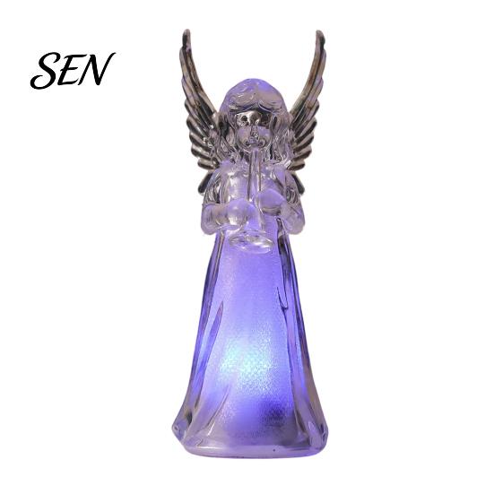 Romantic Valentine Gift Guardian Angel Night Light, Small Prayer Reading Playing Music Mother Day Idea Figurine with LED Light for Desk, Table, Shelf