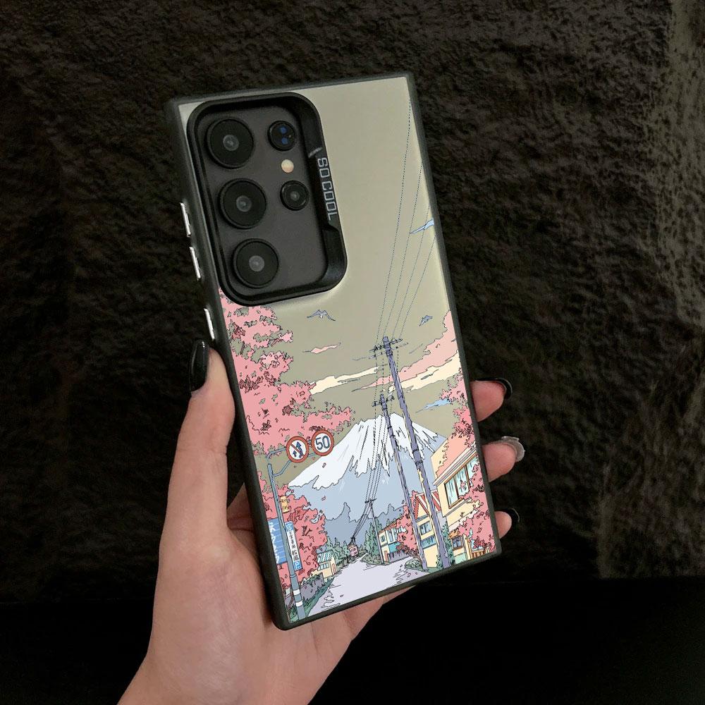 korea Japan Style Scenery S25 Ultra Case For Samsung Galaxy S25 S24 S23 S22 S21 FE S20 Ultra Plus Luxury Shockproof Phone Cover
