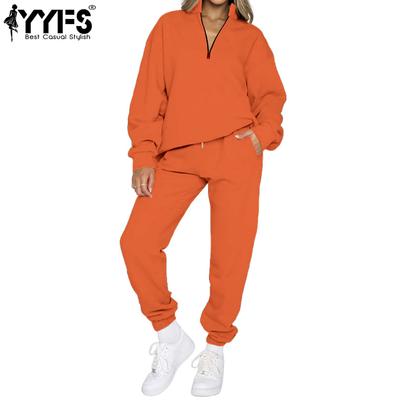 Moda Donna Colore Solido Stampa Manica Lunga Pantaloni Tuta