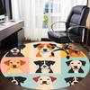 1pc Dogs Breeds Office Round Area Rug, Under Office Chairs Bedroom Living Room Home Decor, Room Deco