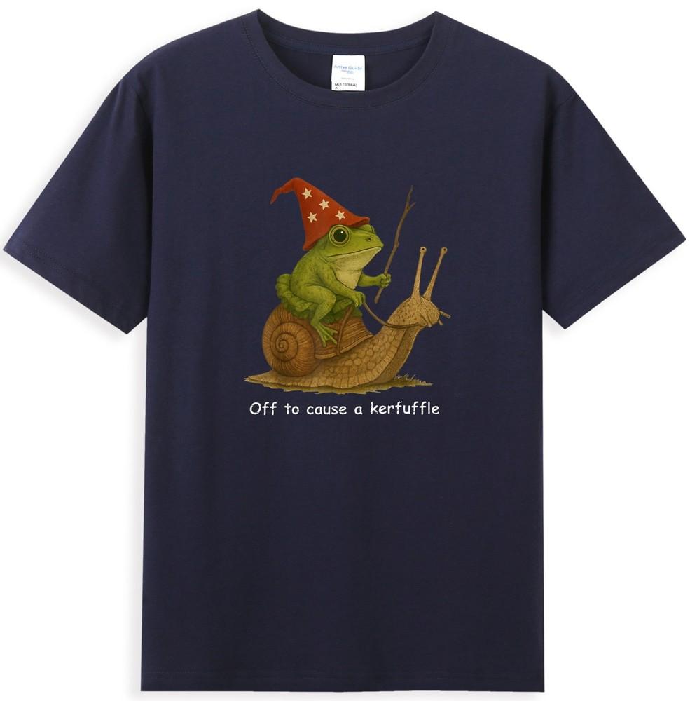 Whimsical Frog Wizard Off To Cause A Kerfuffle TShirt S