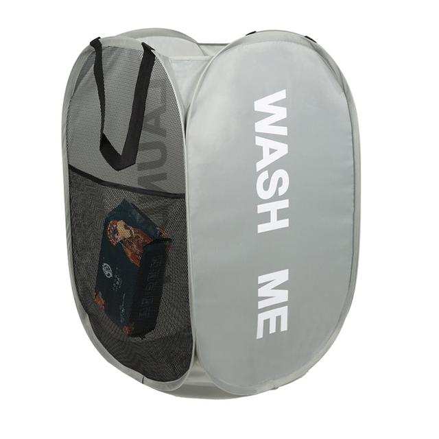 Folding Printed Dirty Laundry Sorting Basket Washing Bathroom Cloth Mesh Storage Bag Frame Bucket Toy Organizers Storage Pouch