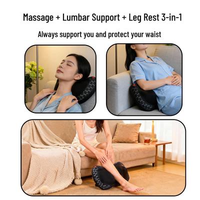 Peanut Massage Pillow for Car & Home: Lumbar & Cervical Support with Plug-in & Rechargeable Options