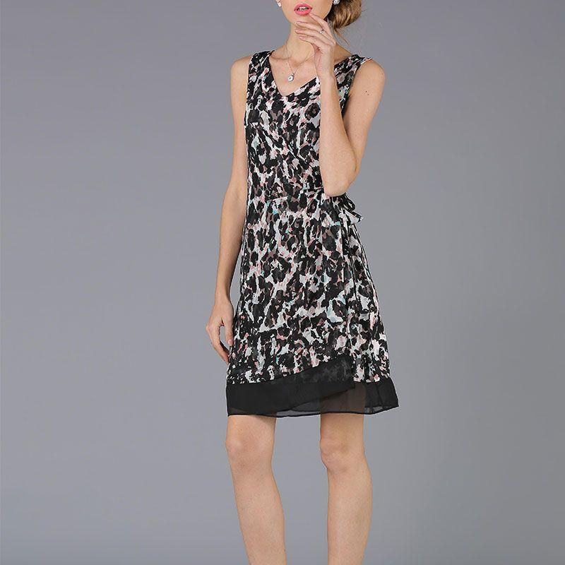 

Fashion High-End plus Size Women s A- line Sleeveless Vest Chiffon Straight Dress Summer 2025 European Goods Hot-Sale Skirt V319 XL