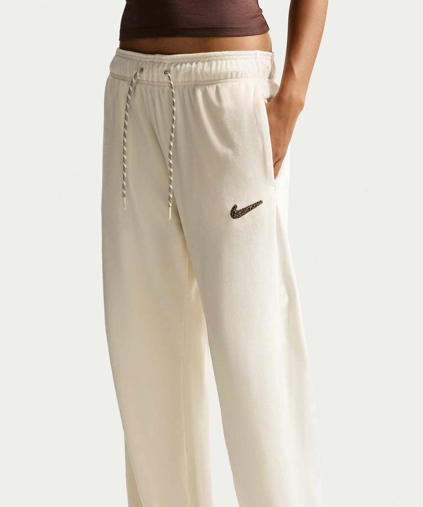 NIKE Sportswear High-Waisted Wide-Leg Velour Pants W - Coconut Milk / Iq0681-113