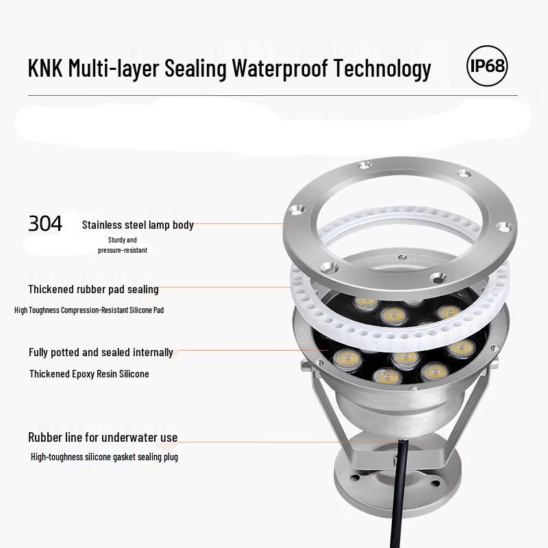 NuFeng 9W Red LED Waterproof Underwater Pond Light