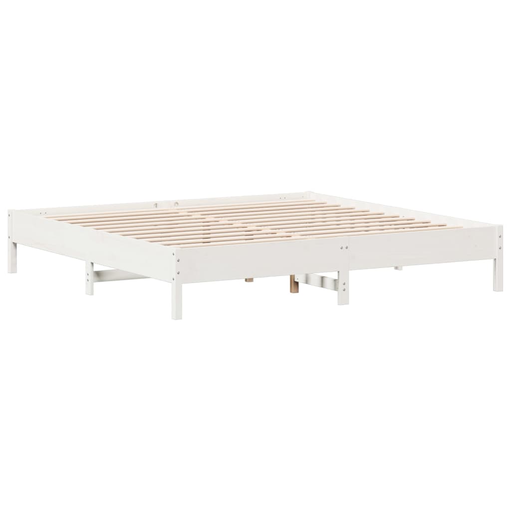 Vidaxl Rama Łóżka Bez Materaca, Biała, 180X200 Cm, Lite Drewno Sosnowe