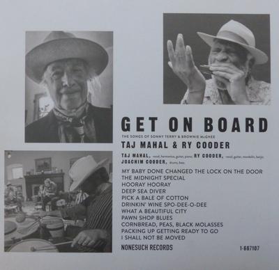 Disque LP TAJ MAHAL, RY COODER - Get On Board (The Songs Of Sonny Te 075597913552 Nonesuch 2022 Mondial Blues