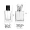 Square Transparent Glass Perfume Bottle - 25ml/50ml Spray & Water Replenishment