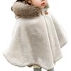 Infant Baby Girl Cloaks Shawl Faux Fur Winter Toddler Kid Princess Wedding Party Hooded Shrug Cape Outwear Warm Jacket Coat