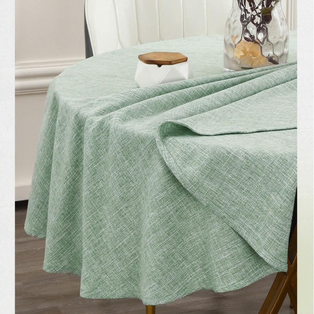 Față de masă rotundă impermeabilă pentru masă rotundă de sufragerie, decorativă, rustică, ștergabilă, pentru uz interior/exterior, pentru sărbători, nuntă