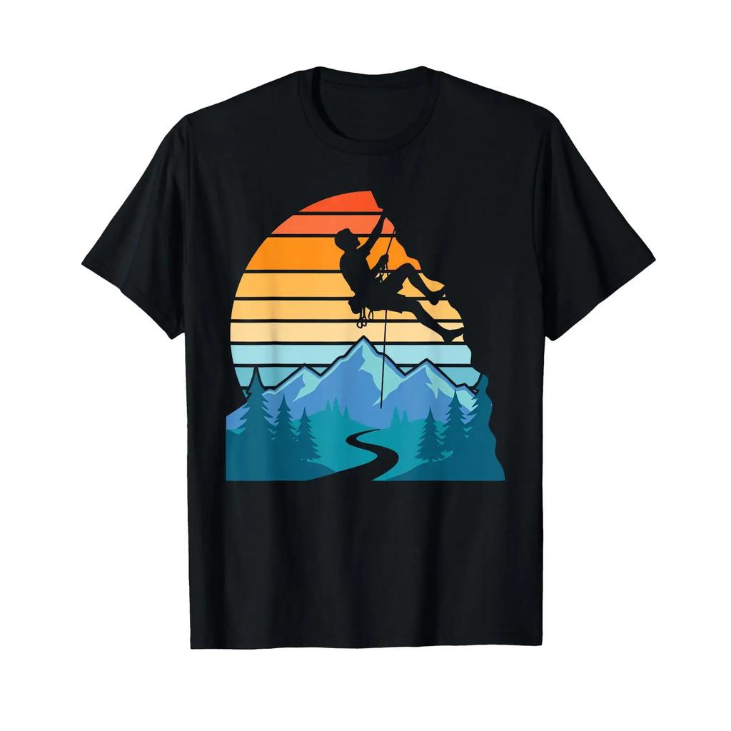 Rock Climbing Art For Bouldering Climber Climb T Shirt Vintage Washed Homme Comfortable Streetwear Top For Everyday Wear