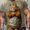 Neues Sommer Herrenmode T-Shirt Ein starker Tiger bedrucktes Herren T-Shirt Top