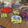 Outdoor Picnic Plate Camping Dinner Stainless Steel Serving Rustproof Integrated Design Heat-Resistant Reusable Dishwasher Safe Feeding